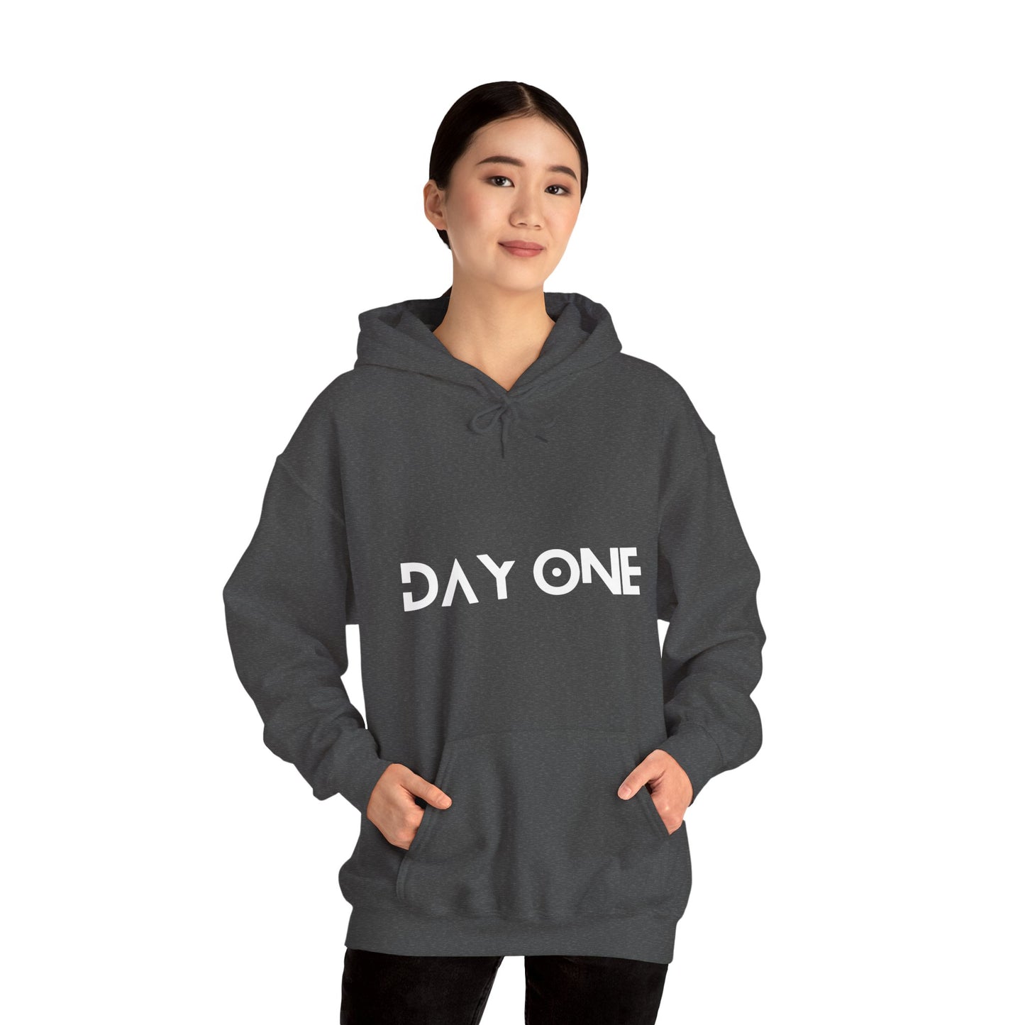 DAY ONE - white text - Hooded Sweatshirt