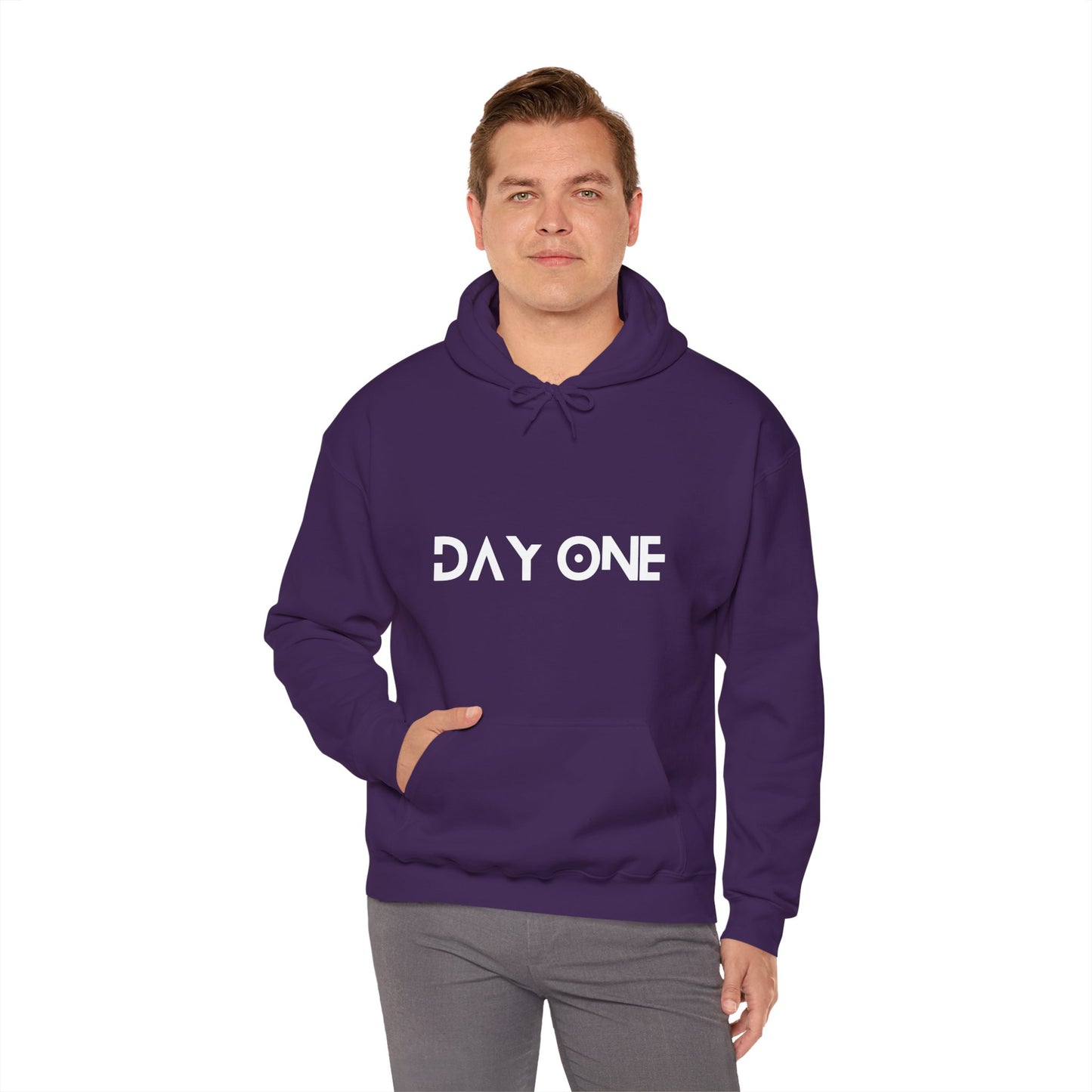 DAY ONE - white text - Hooded Sweatshirt