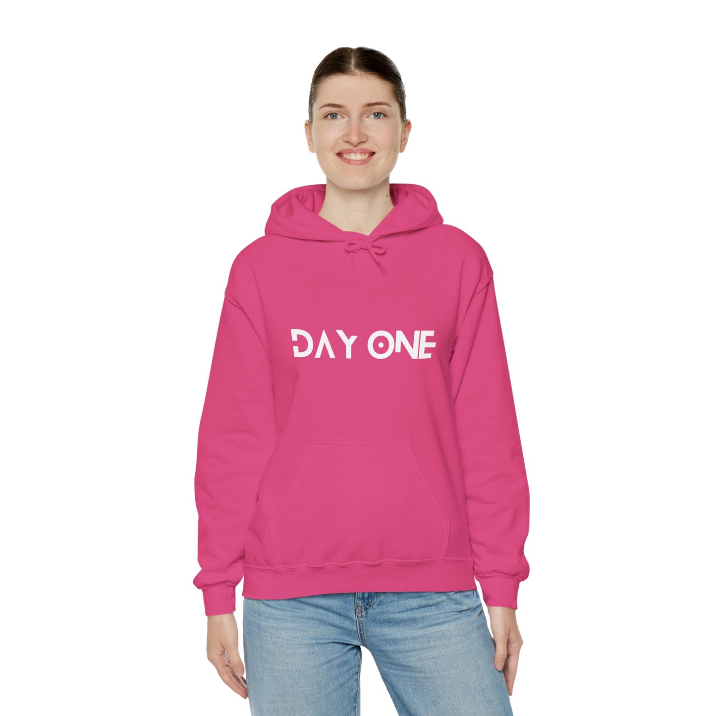 DAY ONE - white text - Hooded Sweatshirt