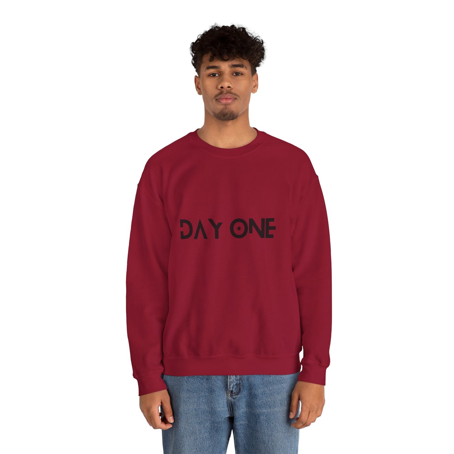 DAY ONE - black text - Crewneck Sweatshirt