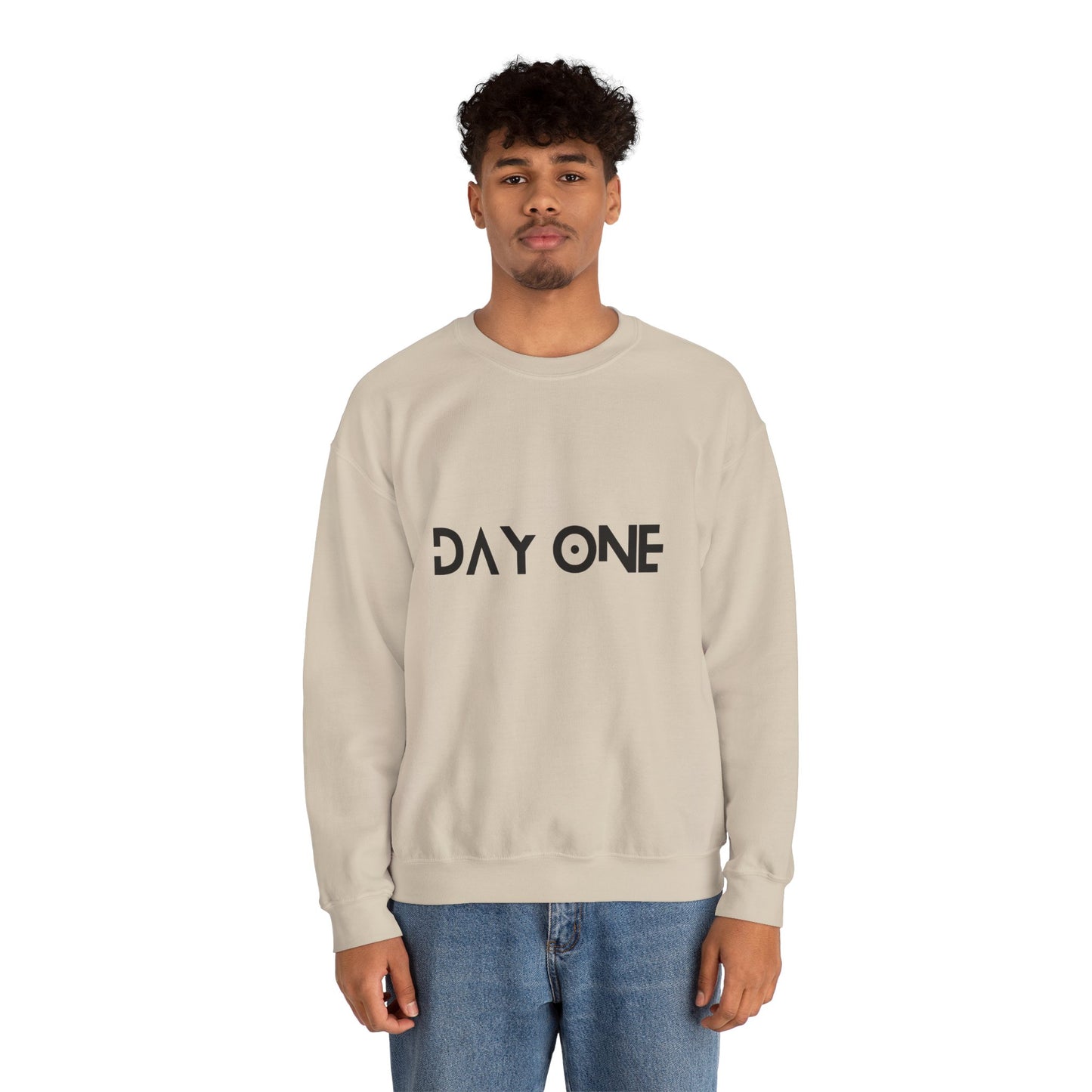 DAY ONE - black text - Crewneck Sweatshirt