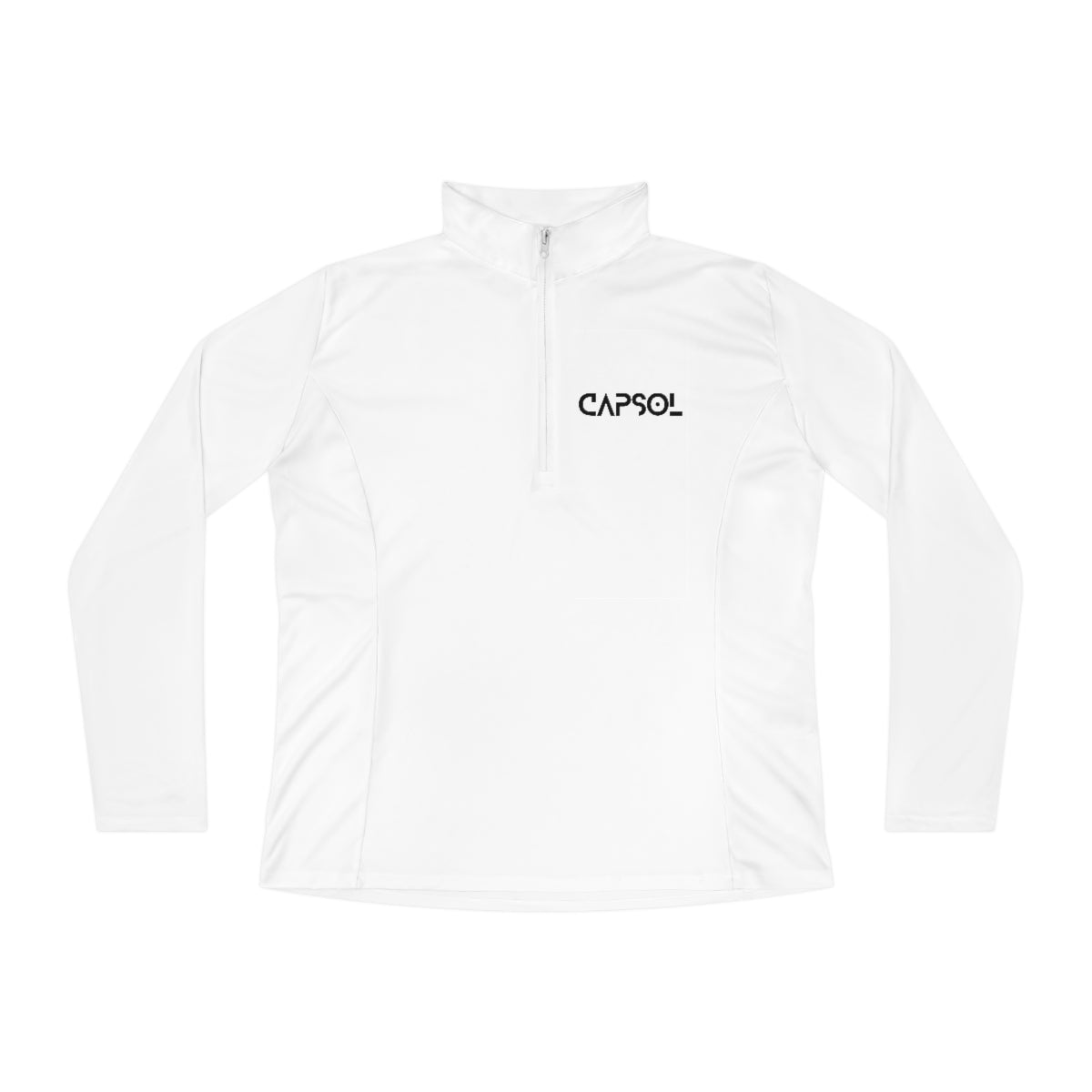 CapSol (front) / Whatever it takes (back) - b/w text - Ladies Quarter-Zip Pullover