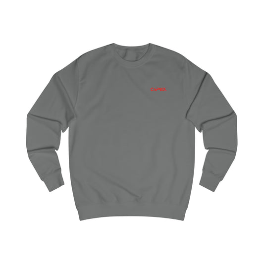 CapSol (front left) - bright red text - Men's Sweatshirt