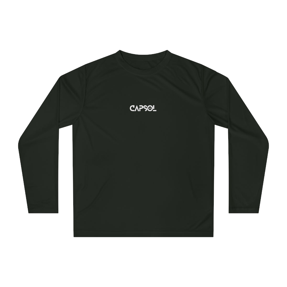 CapSol (front) - b/w text - Performance Long Sleeve Shirt