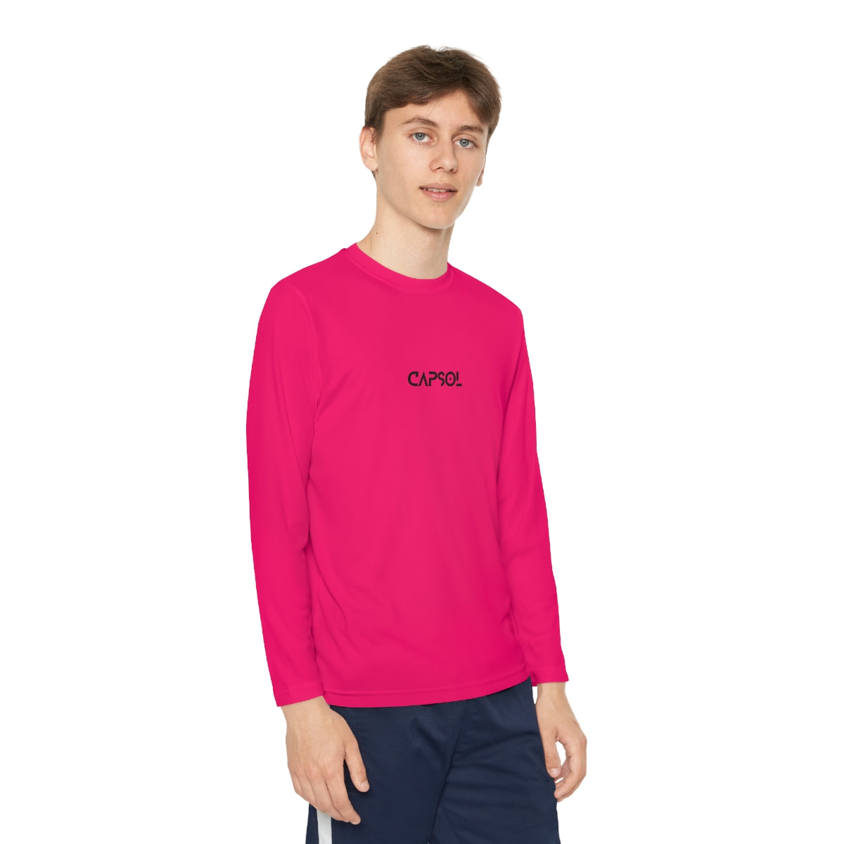 CapSol (front) - b/w text - Youth Long Sleeve Competitor Tee