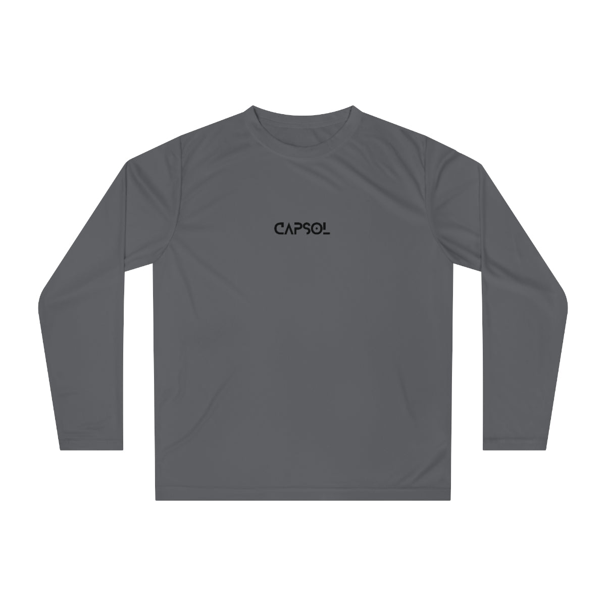 CapSol (front) - b/w text - Performance Long Sleeve Shirt