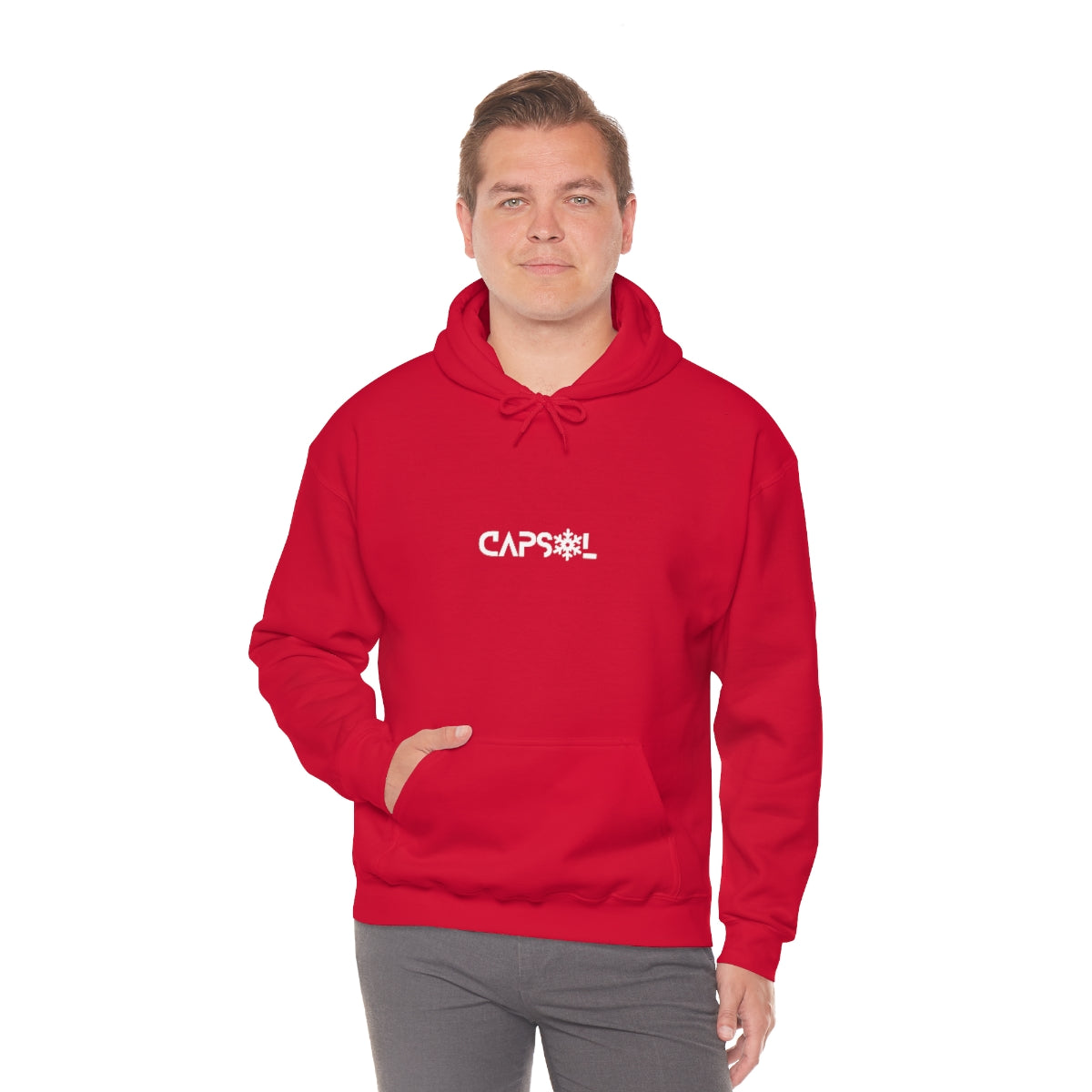 CapSol (front) - white text - SNOWFLAKE - Unisex Heavy Blend™ Hooded Sweatshirt