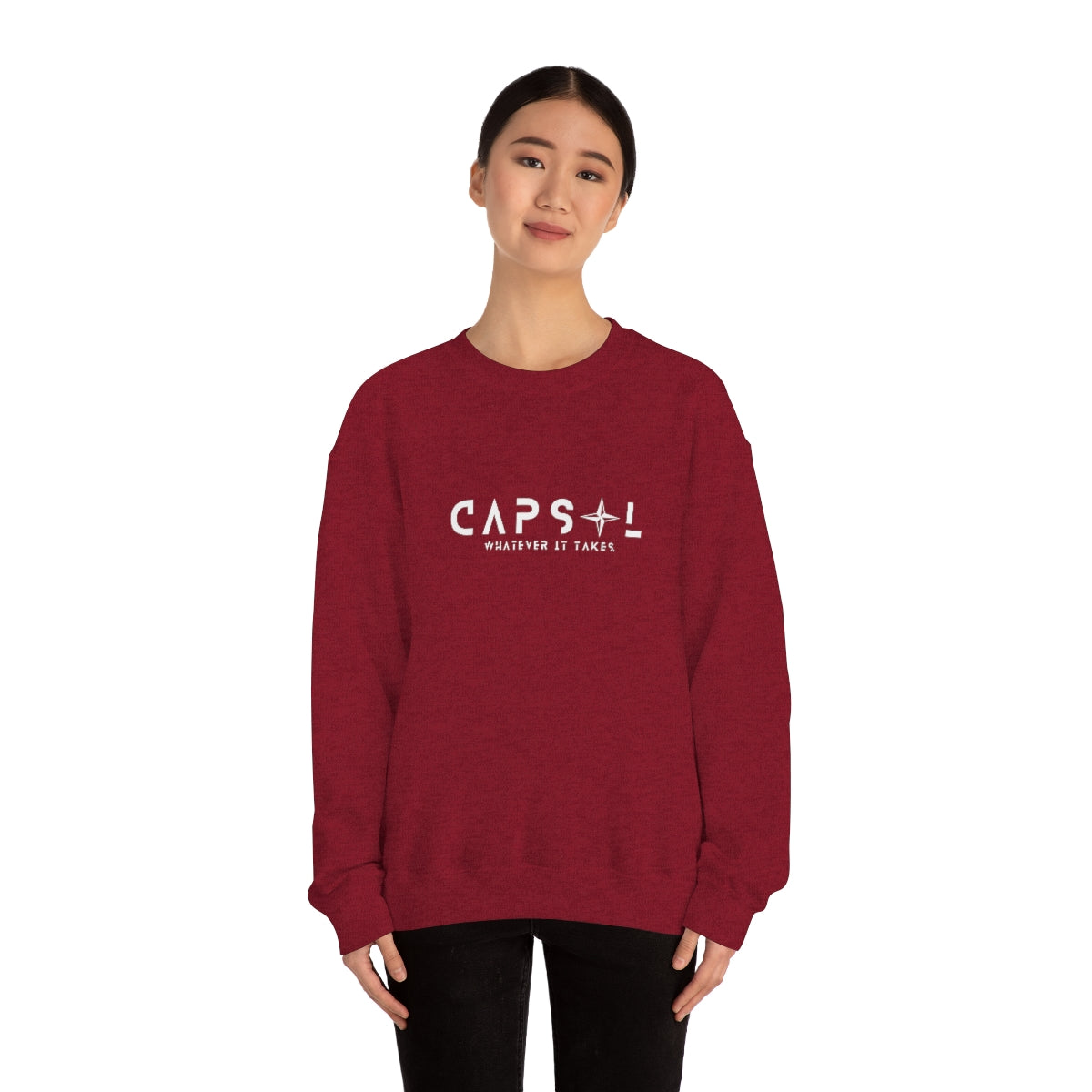 Star - white text - Crewneck Sweatshirt