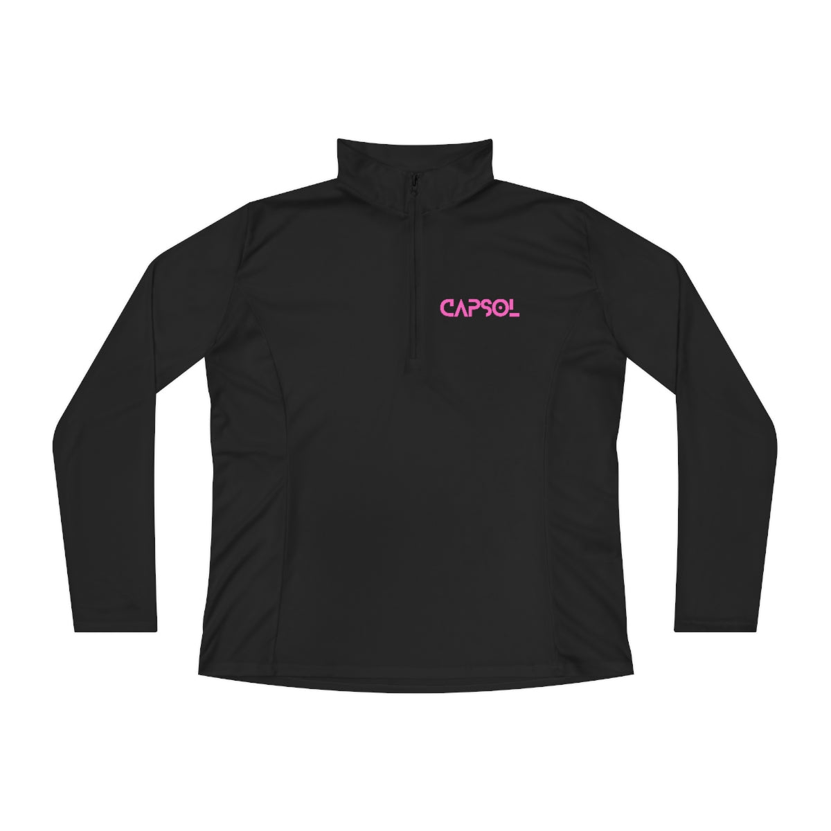 CapSol (front) - pink text - Ladies Quarter-Zip Pullover