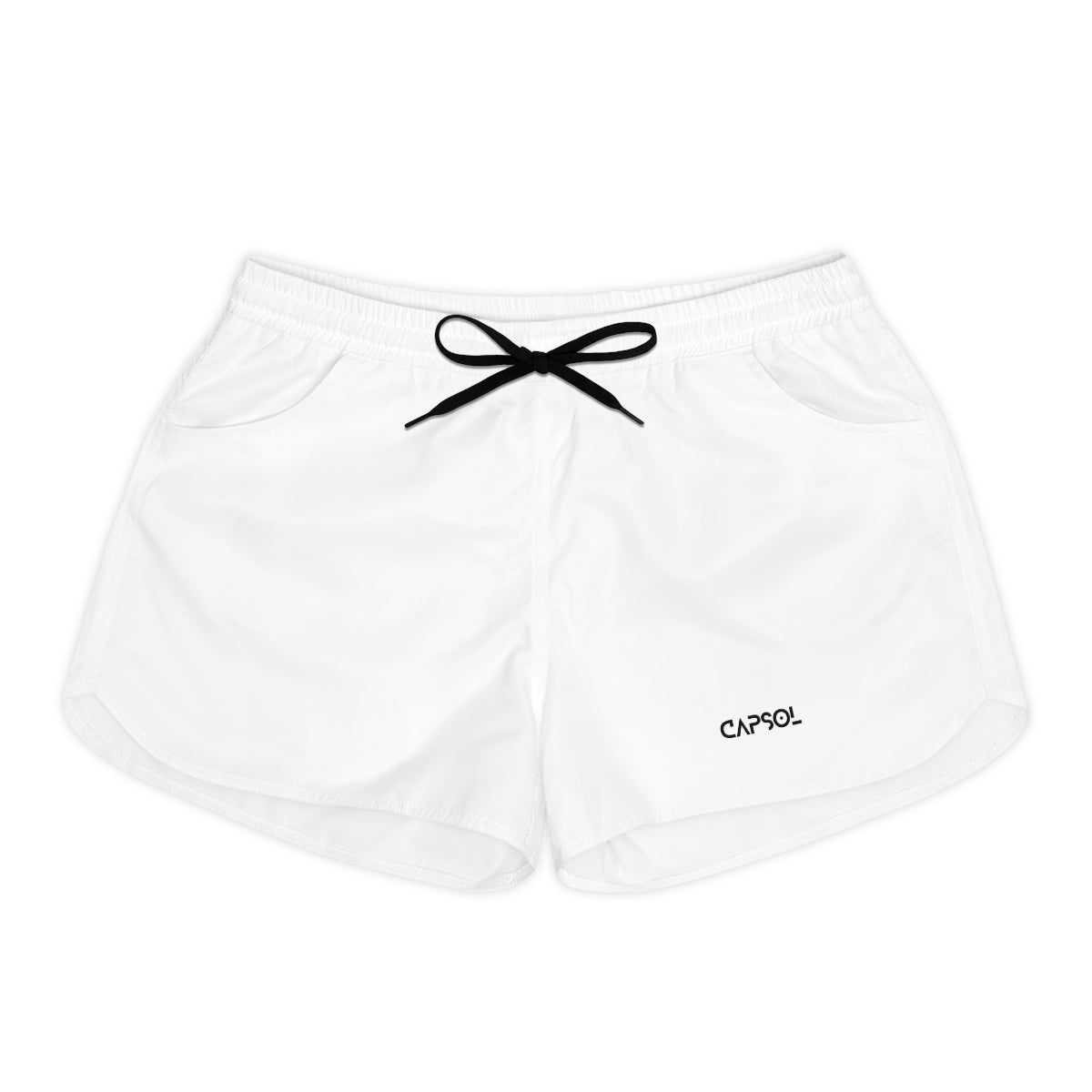 CapSol (front left) - black text - Women's Casual Shorts (AOP)