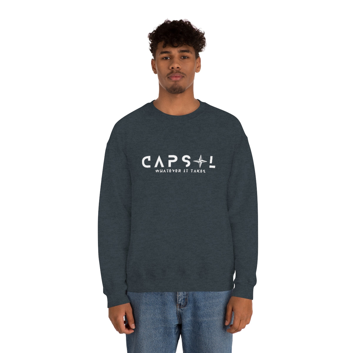 Star - white text - Crewneck Sweatshirt