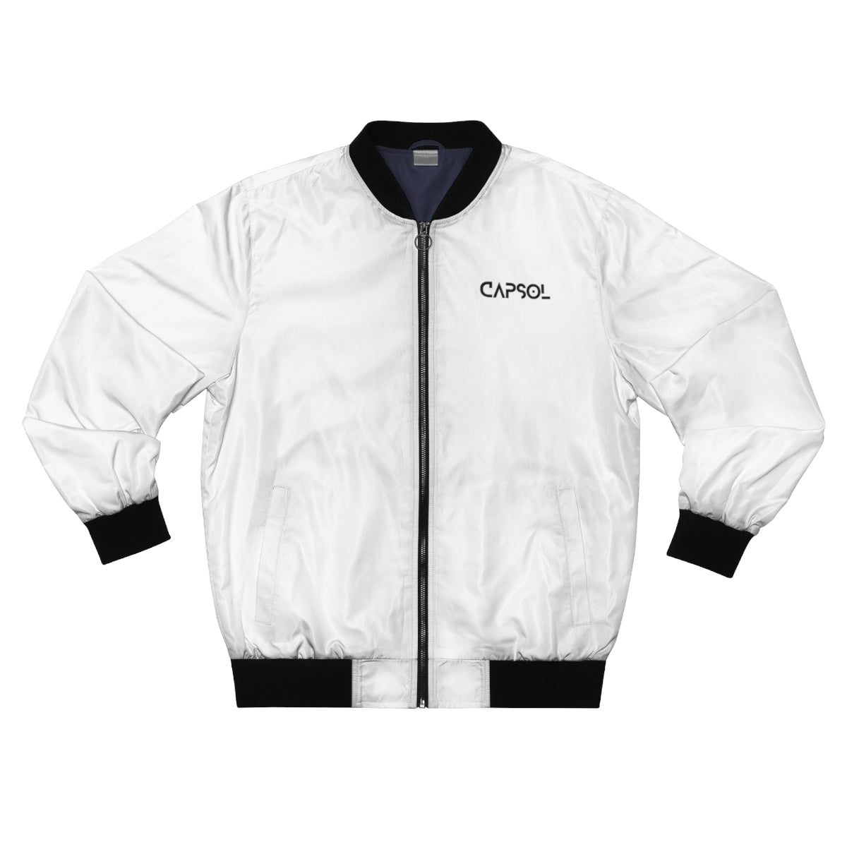 CapSol (front left) - black text - Men's AOP Bomber Jacket