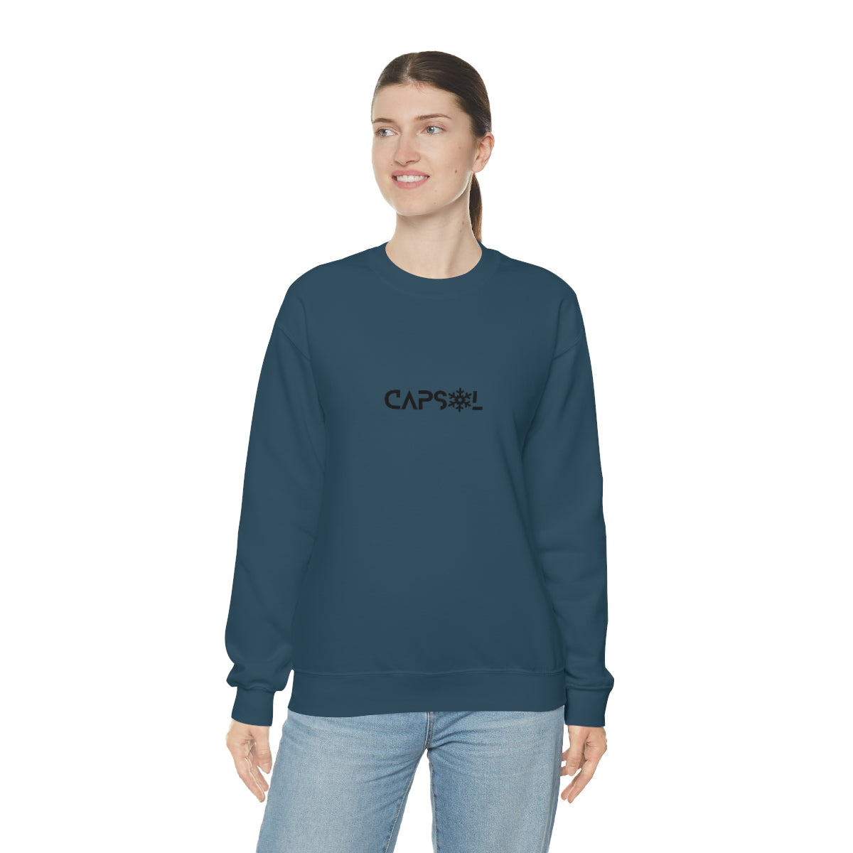 CapSol (front) - black text - SNOWFLAKE - Unisex Heavy Blend™ Crewneck Sweatshirt