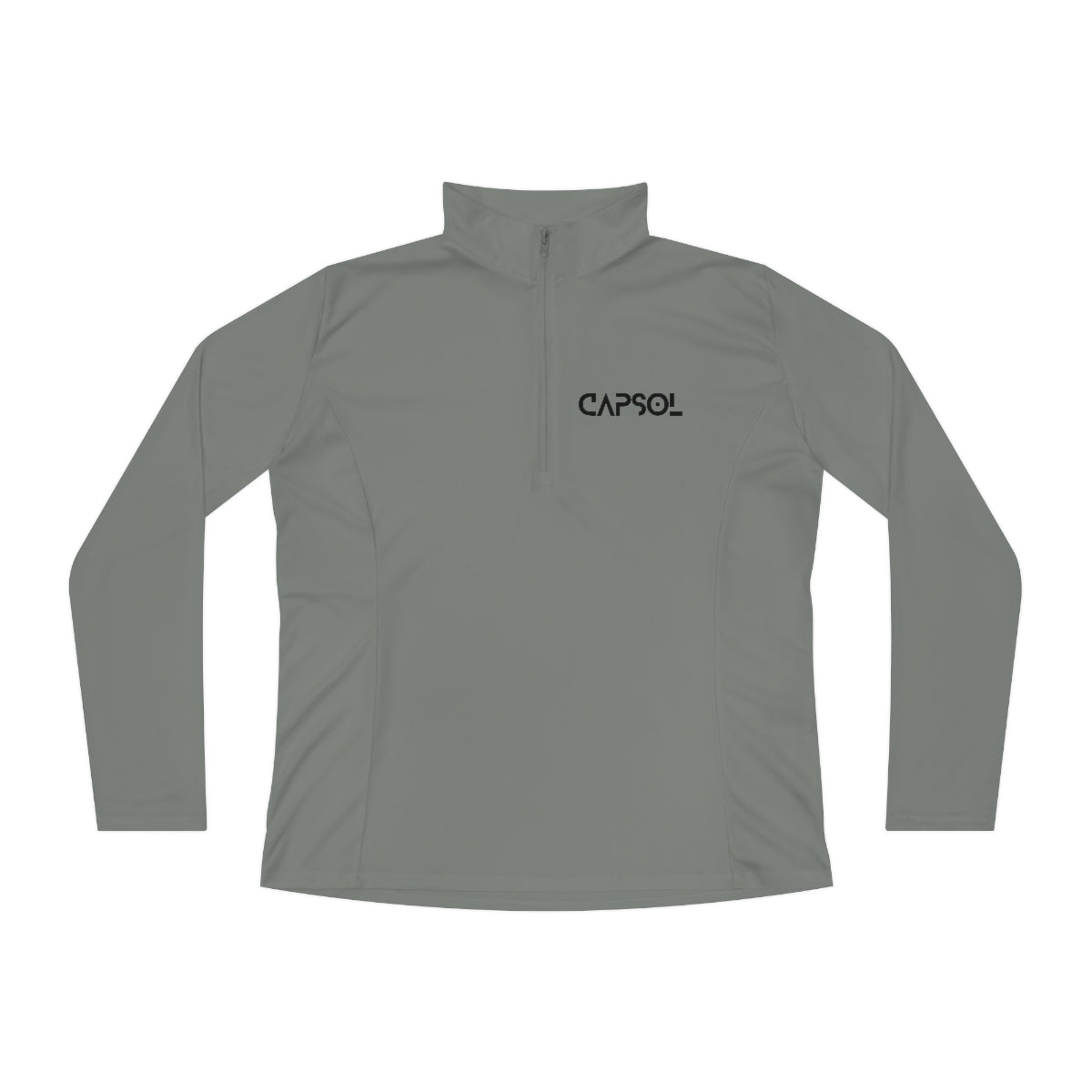 CapSol (front) - b/w text - Ladies Quarter-Zip Pullover