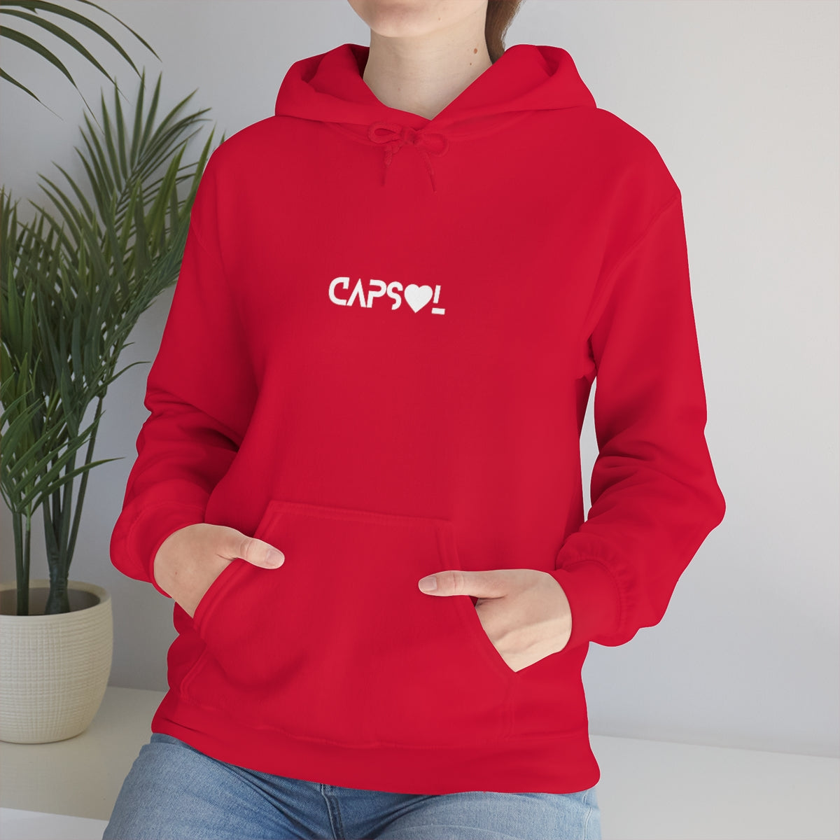 CapSol (front) - white text - VDAY - Unisex Heavy Blend™ Hooded Sweatshirt