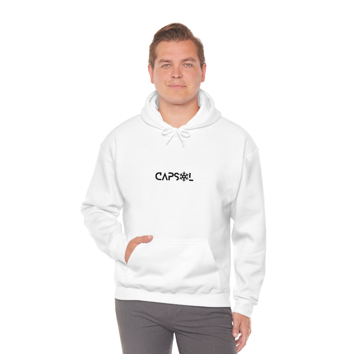 CapSol (front) - black text - SNOWFLAKE - Unisex Heavy Blend™ Hooded Sweatshirt