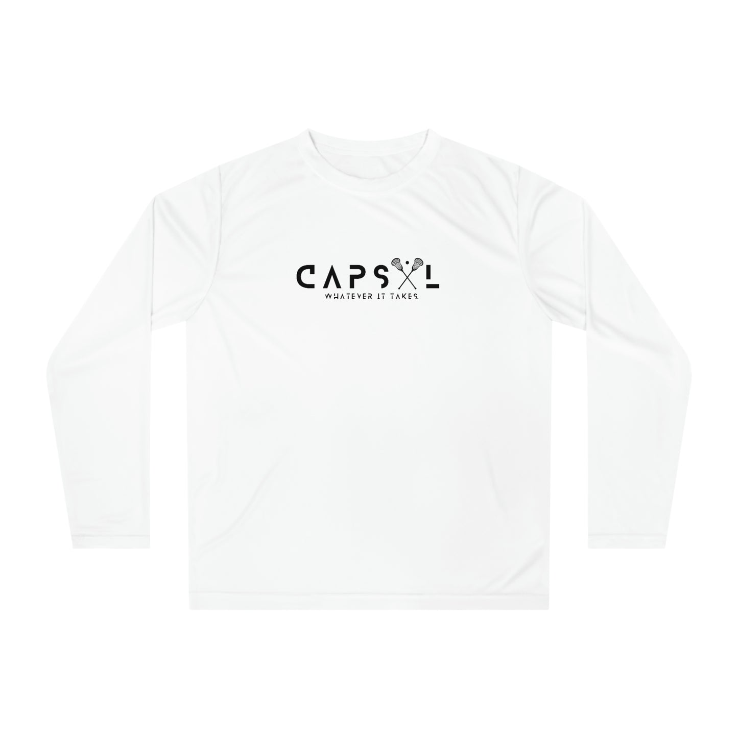 Lacrosse - white text - Performance Long Sleeve Shirt - basic