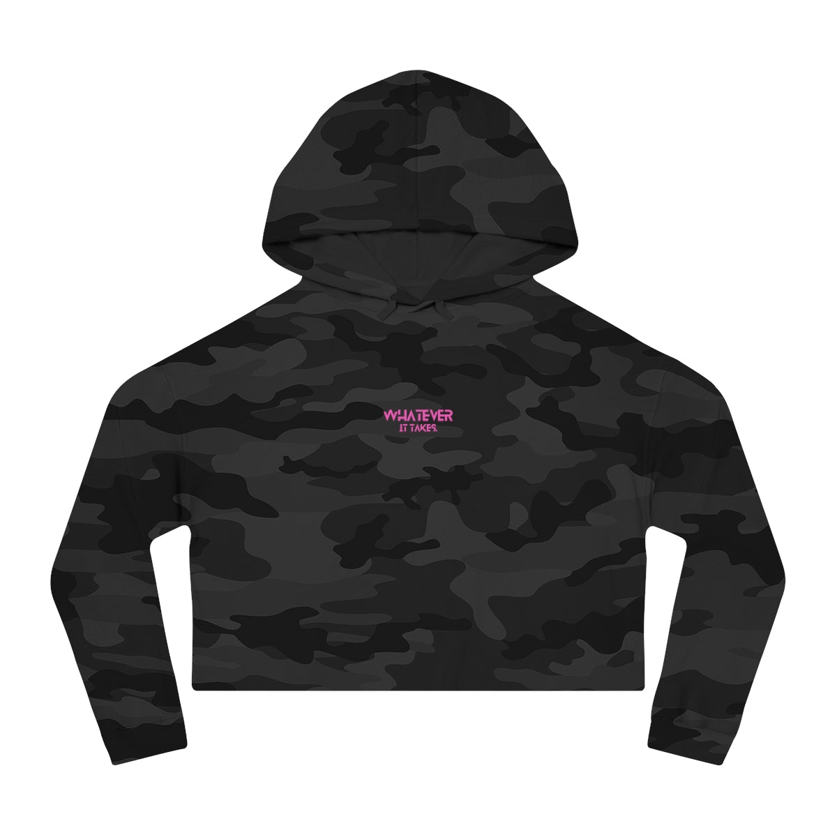 Whatever it takes (front) - white/pink - Women’s Cropped Hooded Sweatshirt INDEPENDENT