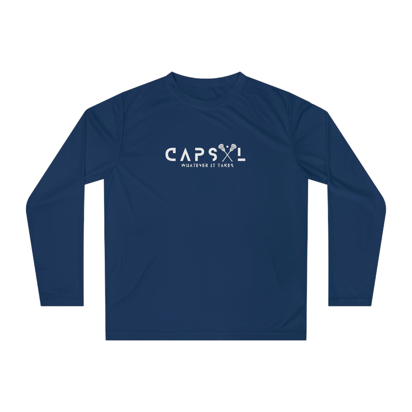 Lacrosse - white text - Performance Long Sleeve Shirt - basic