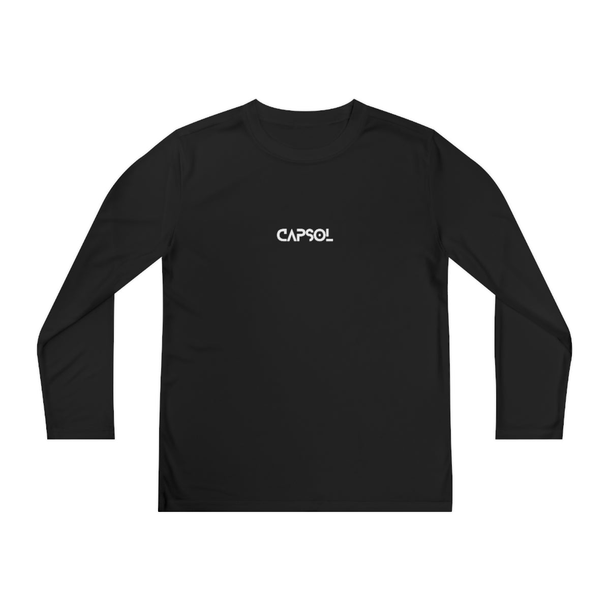 CapSol (front) - b/w text - Youth Long Sleeve Competitor Tee