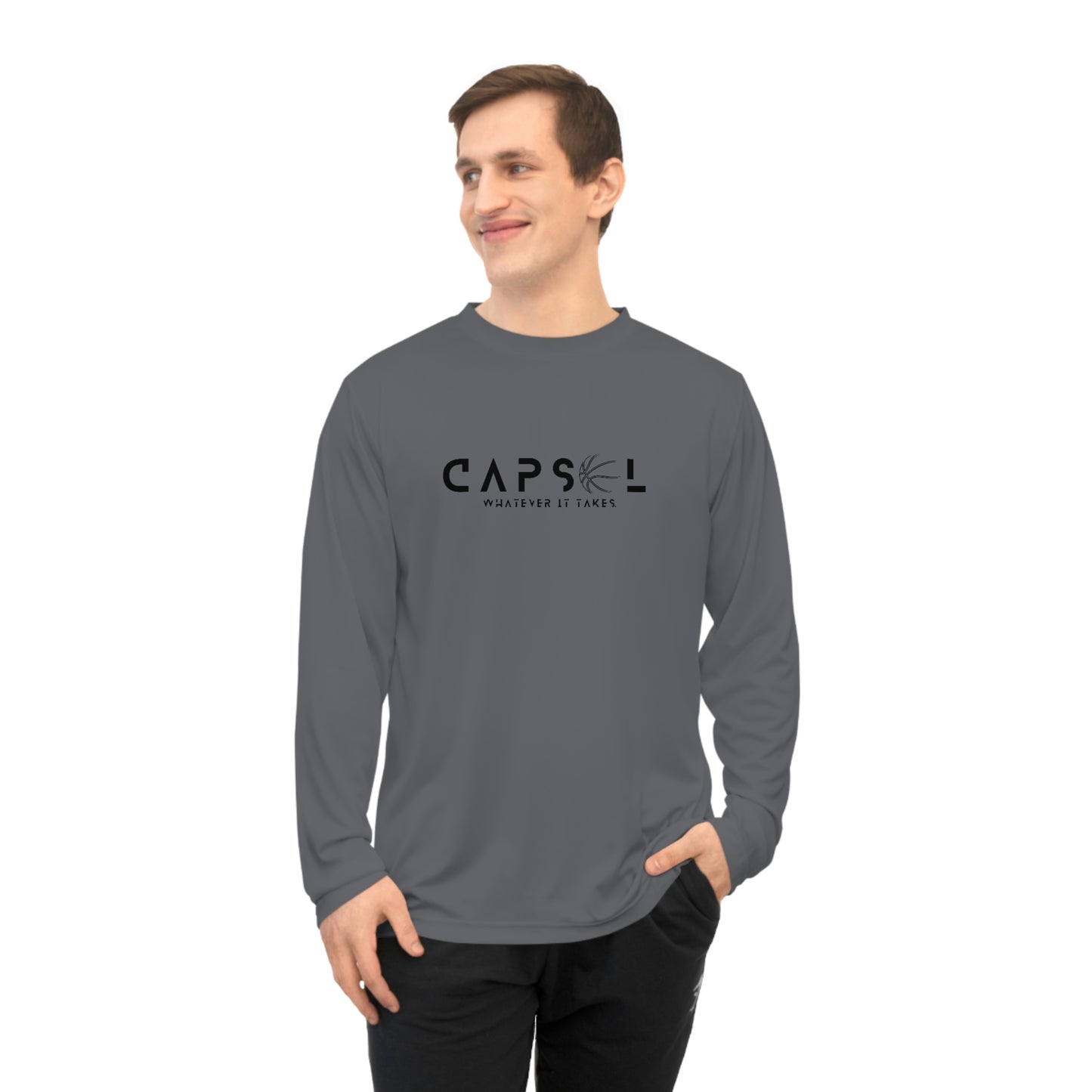 Basketball - black text - Performance Long Sleeve Shirt - basic