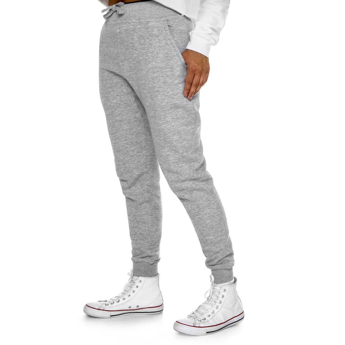 CapSol (pocket) - b/w text - Premium Fleece Joggers