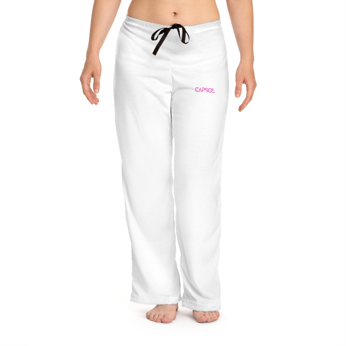 CapSol (front left) - pink text - Women's Pajama Pants (AOP)