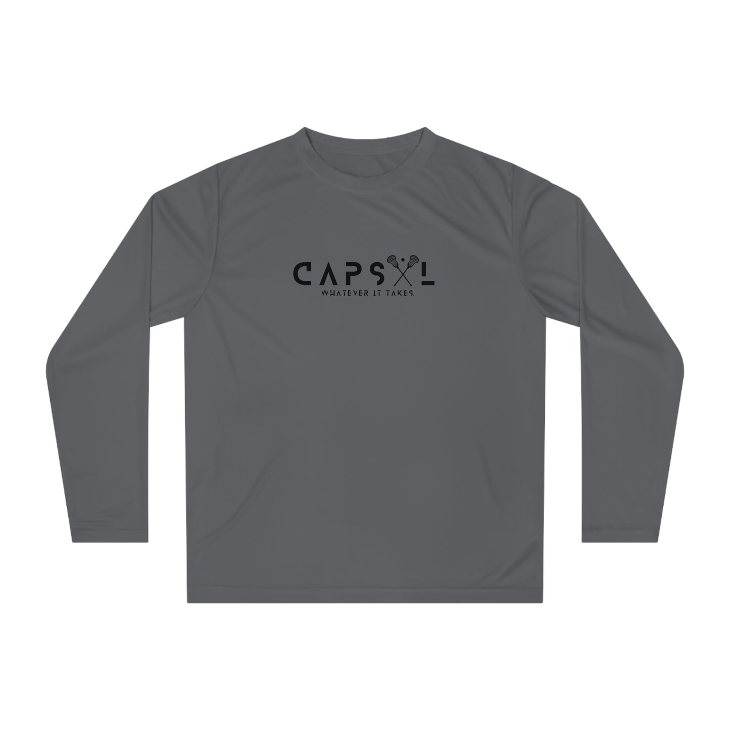 Lacrosse - black text - Performance Long Sleeve Shirt - basic