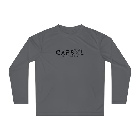 Lacrosse - black text - Performance Long Sleeve Shirt - basic