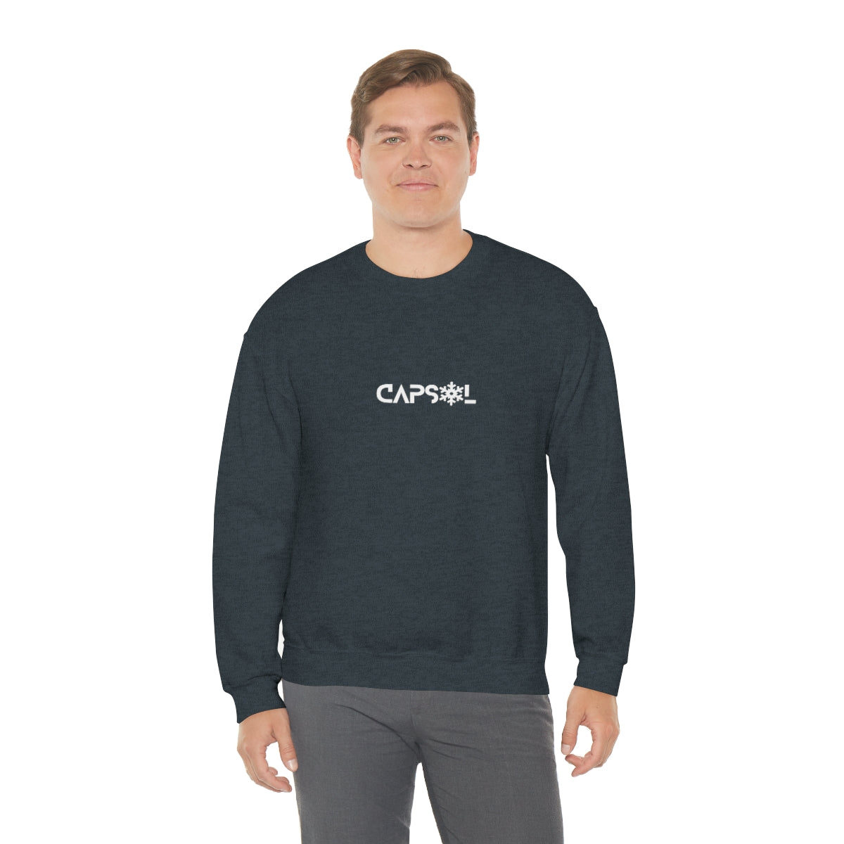 CapSol (front) - white text - SNOWFLAKE - Unisex Heavy Blend™ Crewneck Sweatshirt