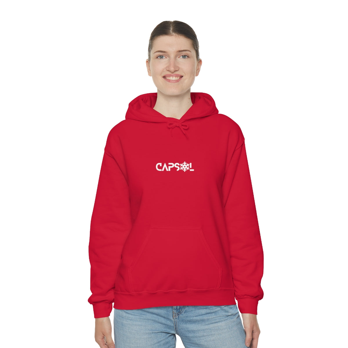 CapSol (front) - white text - SNOWFLAKE - Unisex Heavy Blend™ Hooded Sweatshirt