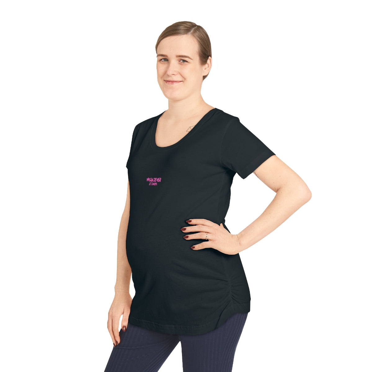 CapSol (front) - pink text - Women's Maternity Tee