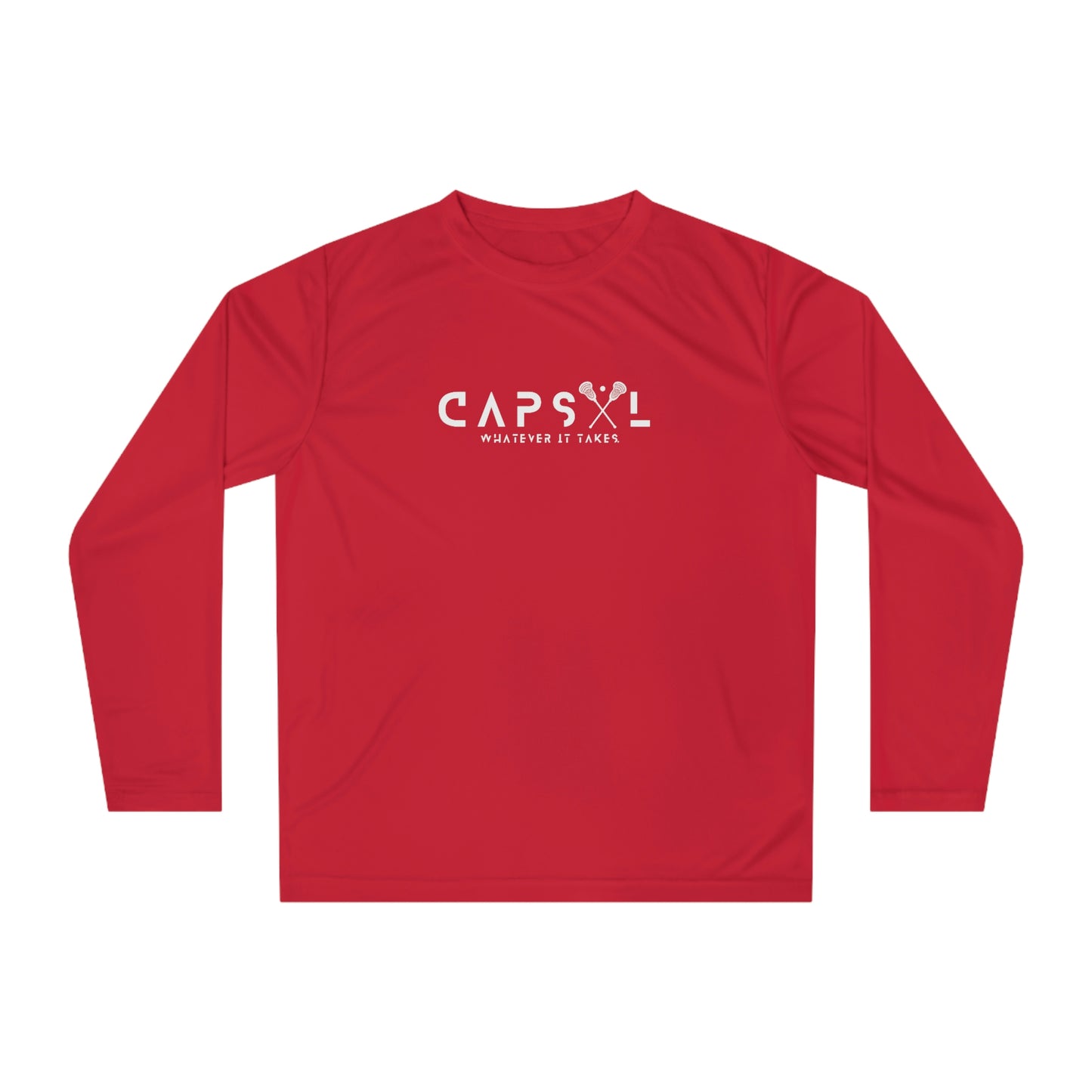 Lacrosse - white text - Performance Long Sleeve Shirt - basic