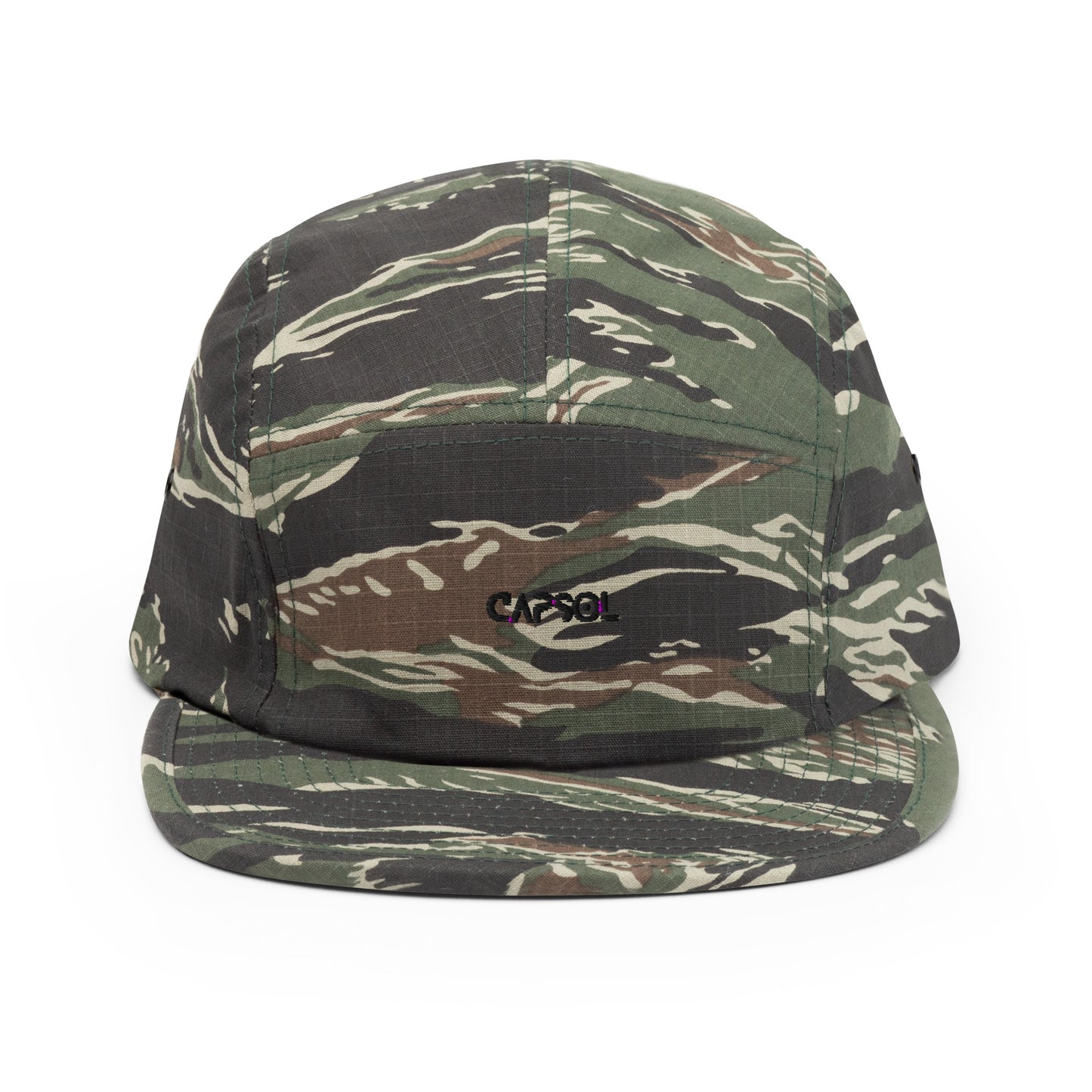 CapSol - black thread - Five Panel Cap