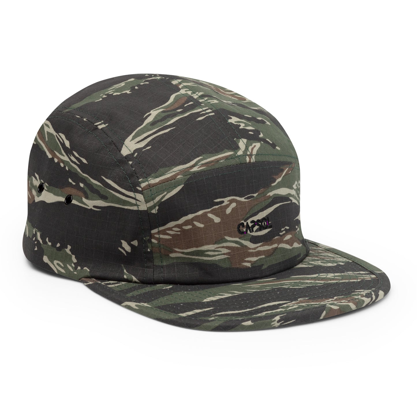 CapSol - black thread - Five Panel Cap