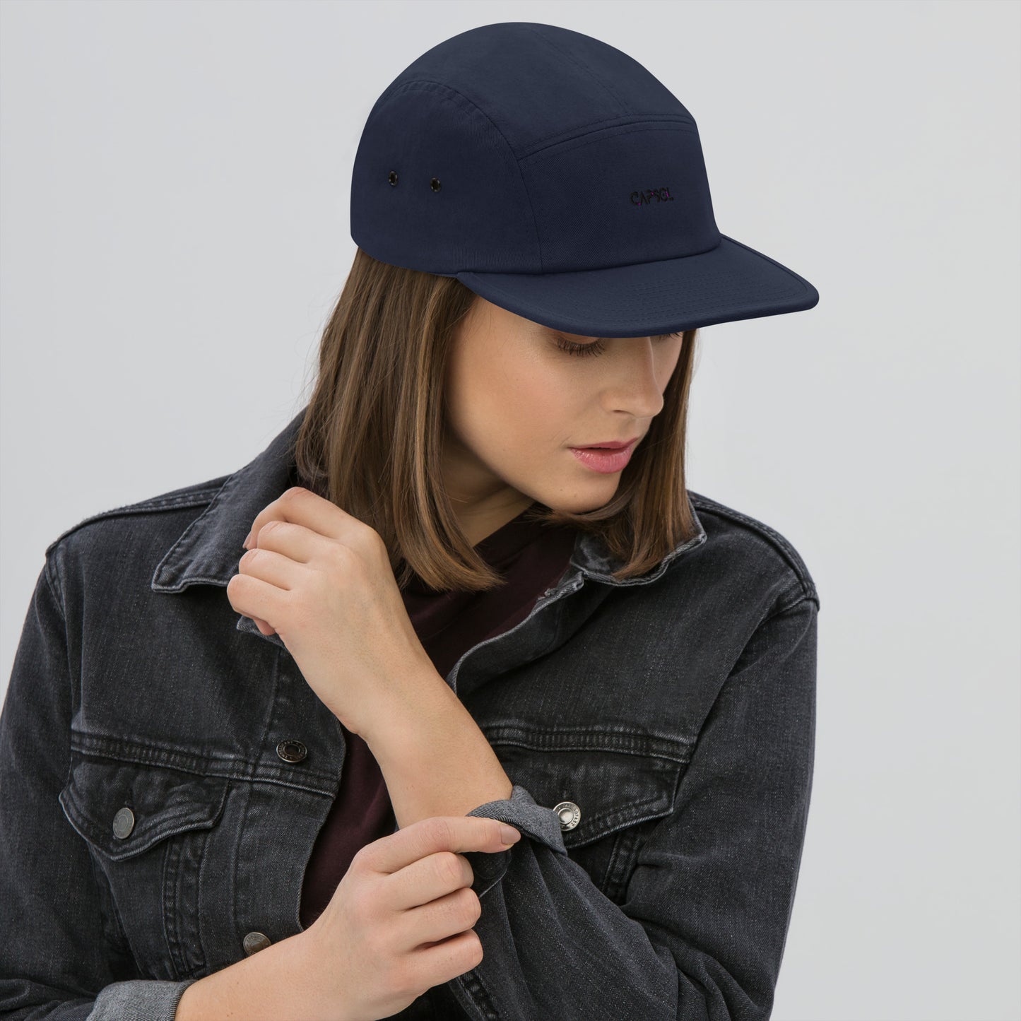 CapSol - black thread - Five Panel Cap