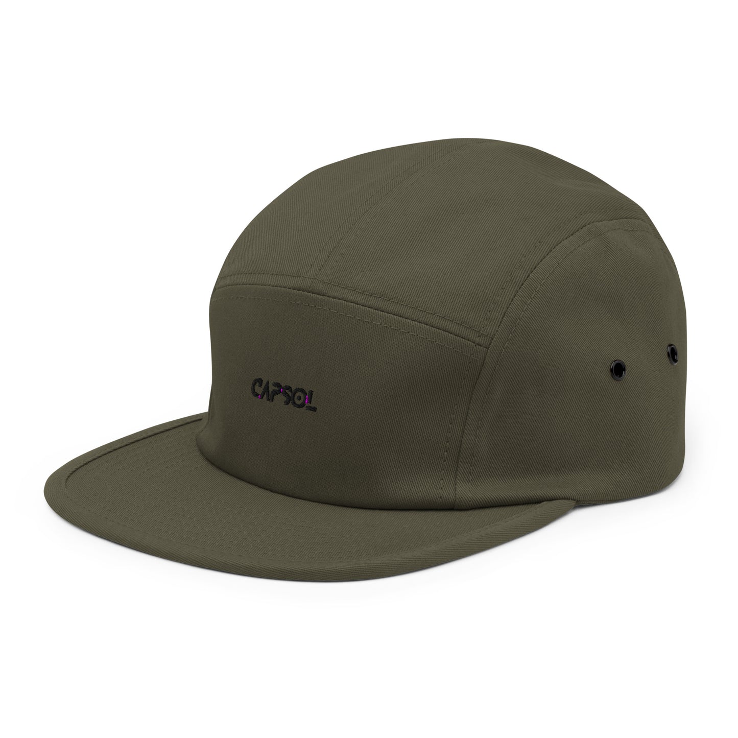 CapSol - black thread - Five Panel Cap