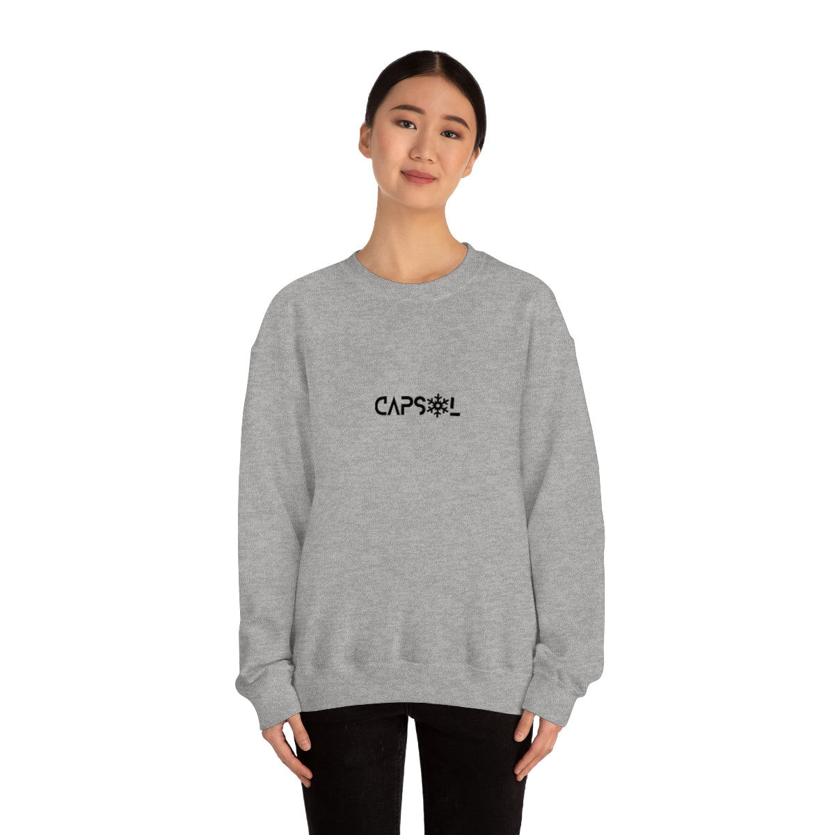 CapSol (front) - black text - SNOWFLAKE - Unisex Heavy Blend™ Crewneck Sweatshirt