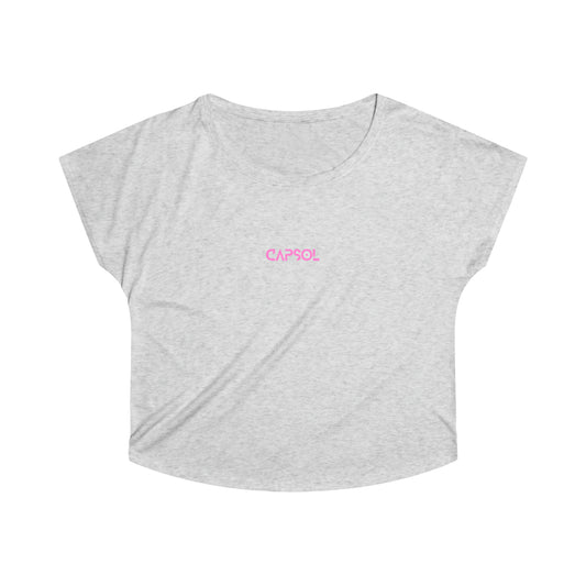 CapSol (front) - pink text - Women's Tri-Blend Dolman