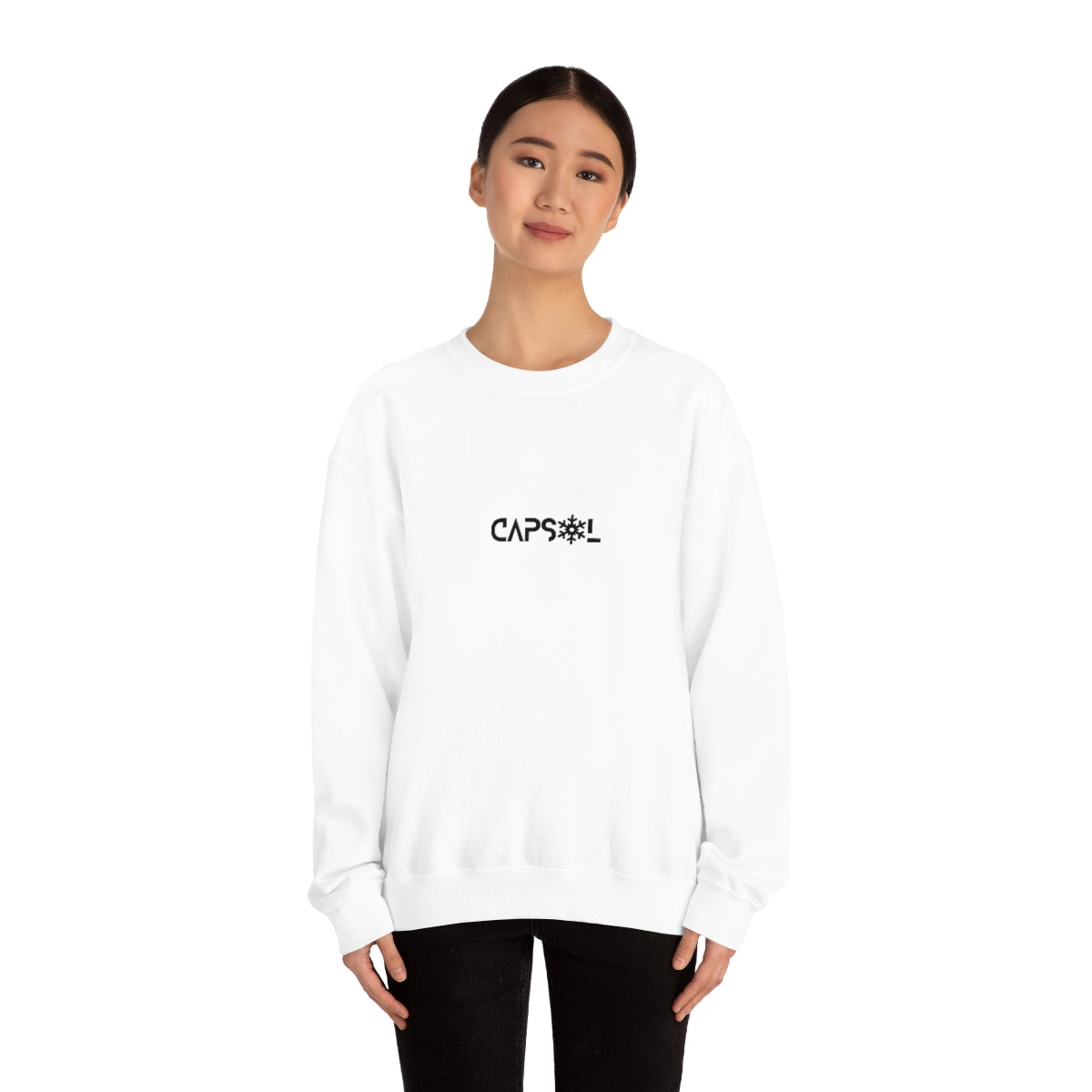 CapSol (front) - black text - SNOWFLAKE - Unisex Heavy Blend™ Crewneck Sweatshirt