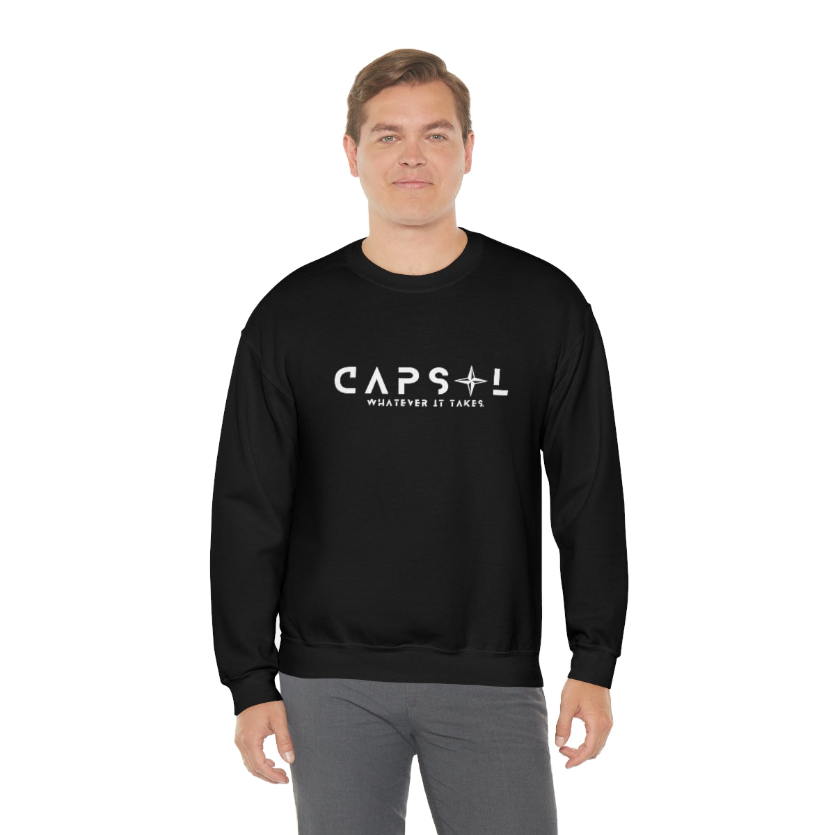 Star - white text - Crewneck Sweatshirt