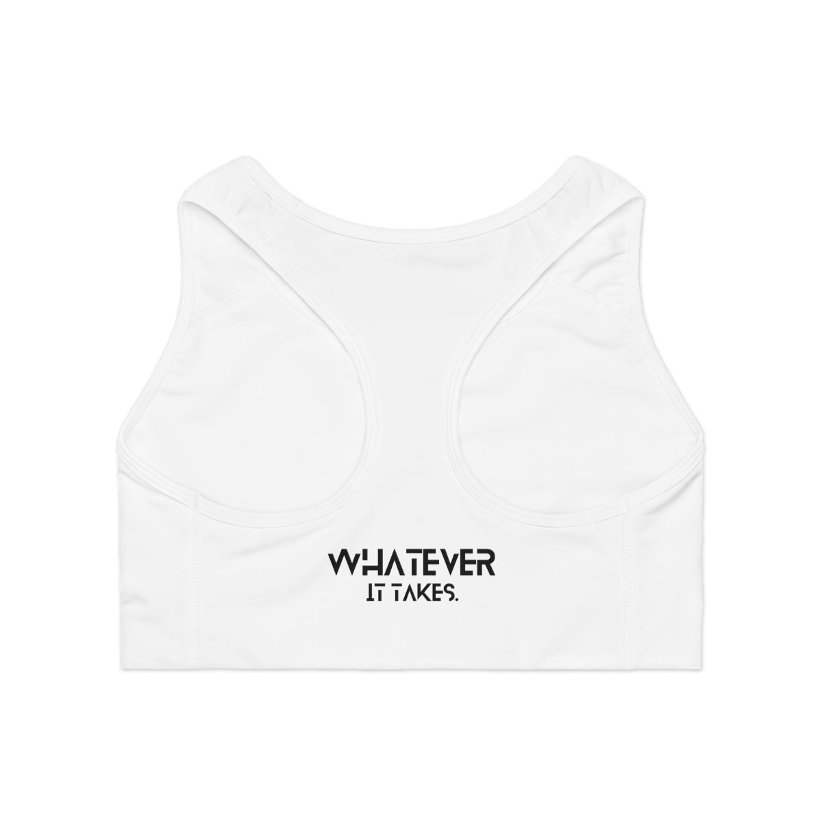 CapSol (front) / Whatever it takes (back) - black text - Sports Bra (AOP)