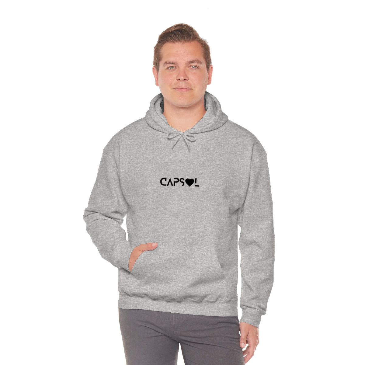 CapSol (front) - black text - VDAY - Unisex Heavy Blend™ Hooded Sweatshirt