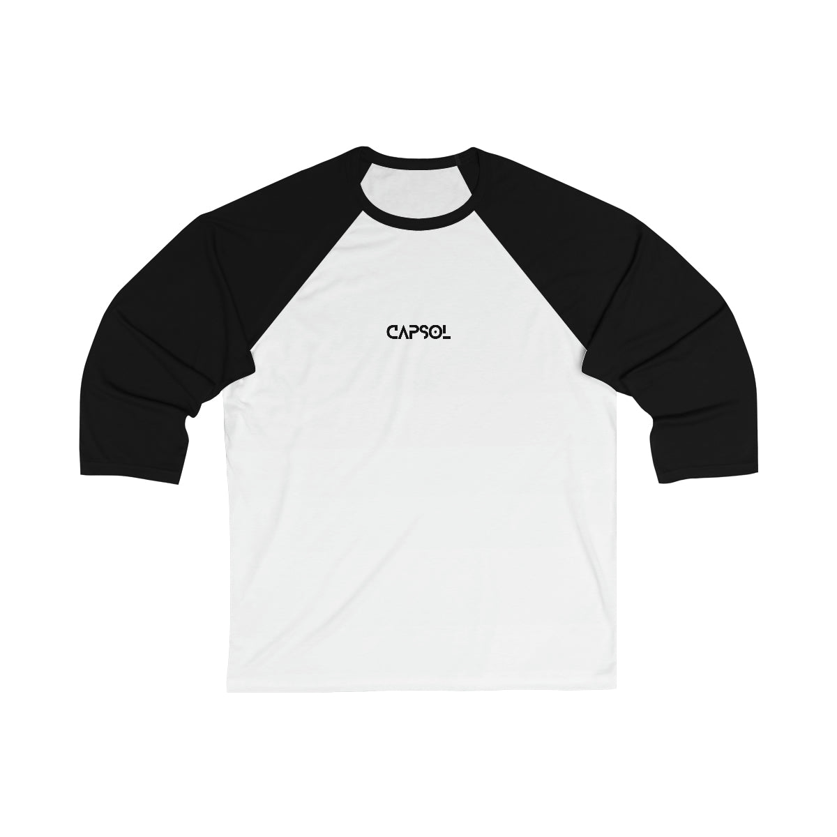 CapSol (front) - b/w text - Unisex 3\4 Sleeve Baseball Tee