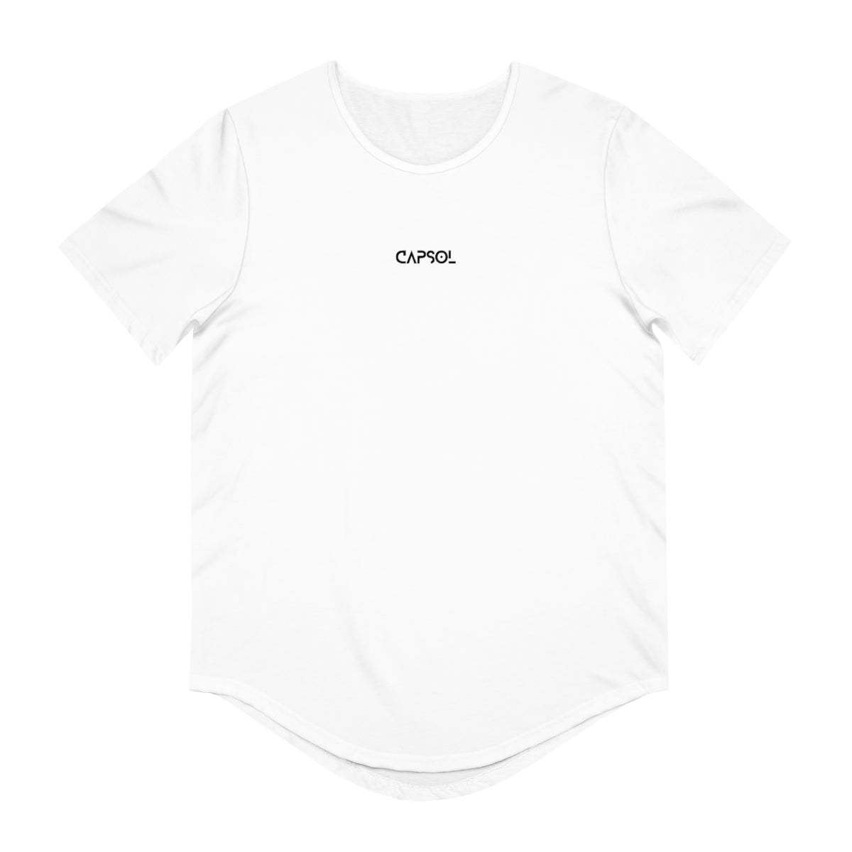 CapSol (front) - white text - Men's Jersey Curved Hem Tee