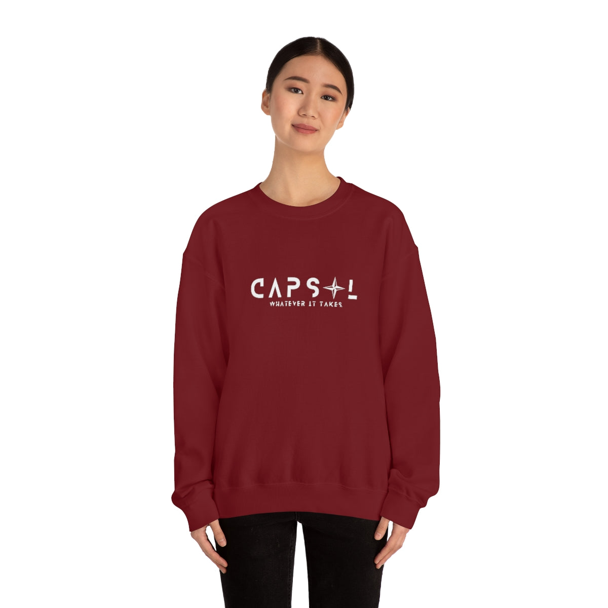 Star - white text - Crewneck Sweatshirt