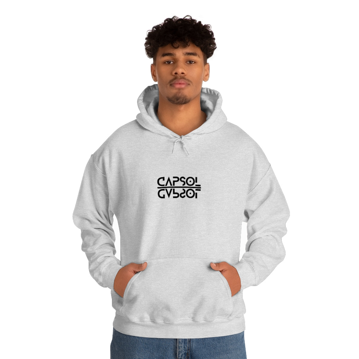 CapSol (front) - b/w text - INVERSE - Unisex Heavy Blend™ Hooded Sweatshirt