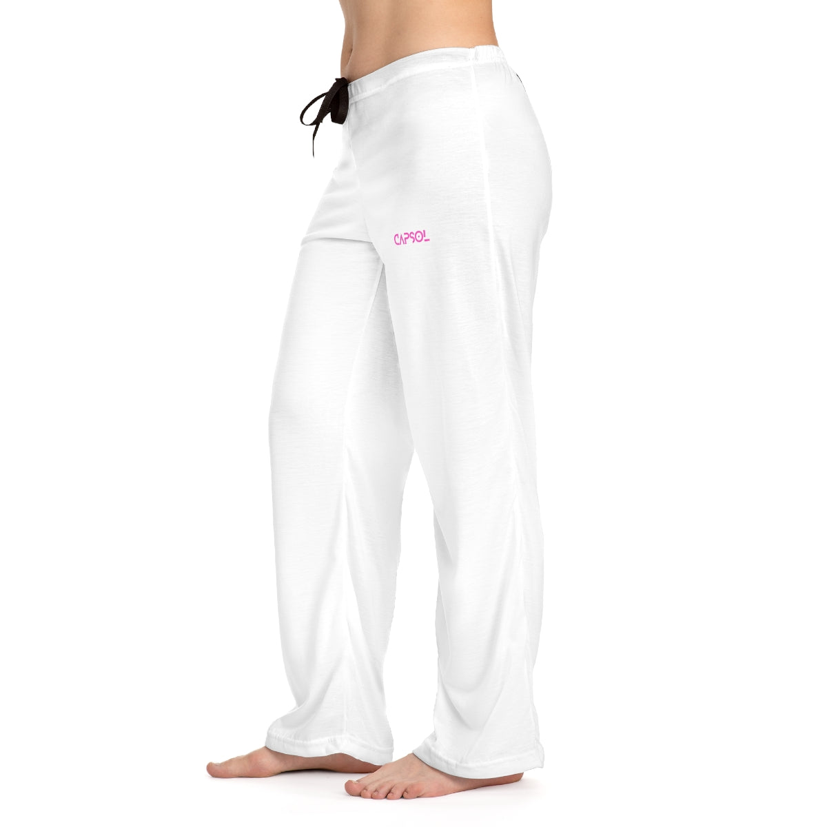 CapSol (front left) - pink text - Women's Pajama Pants (AOP)