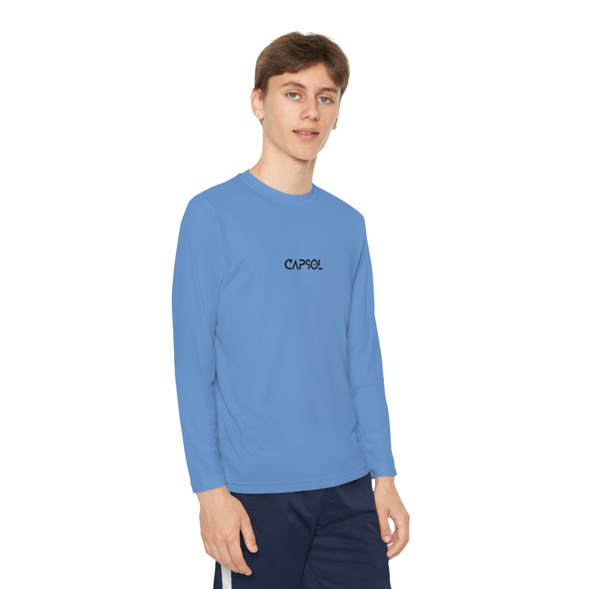 CapSol (front) - b/w text - Youth Long Sleeve Competitor Tee