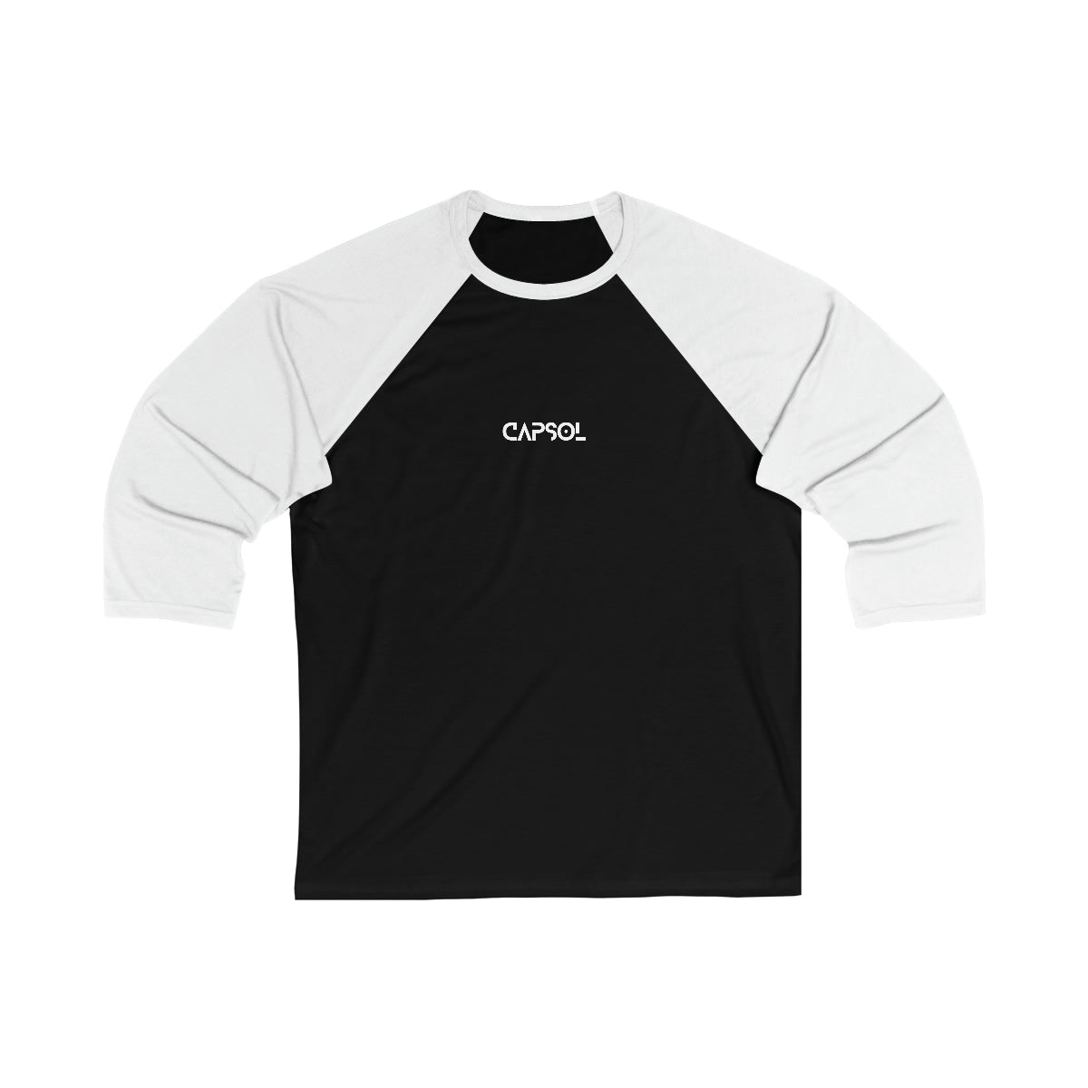 CapSol (front) - b/w text - Unisex 3\4 Sleeve Baseball Tee